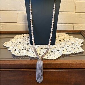 Long Beaded Necklace w/ Tassel